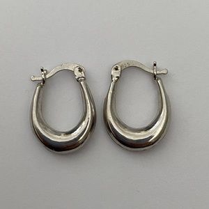 Hoop earrings 925 silver trending oval